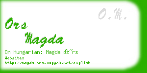 ors magda business card